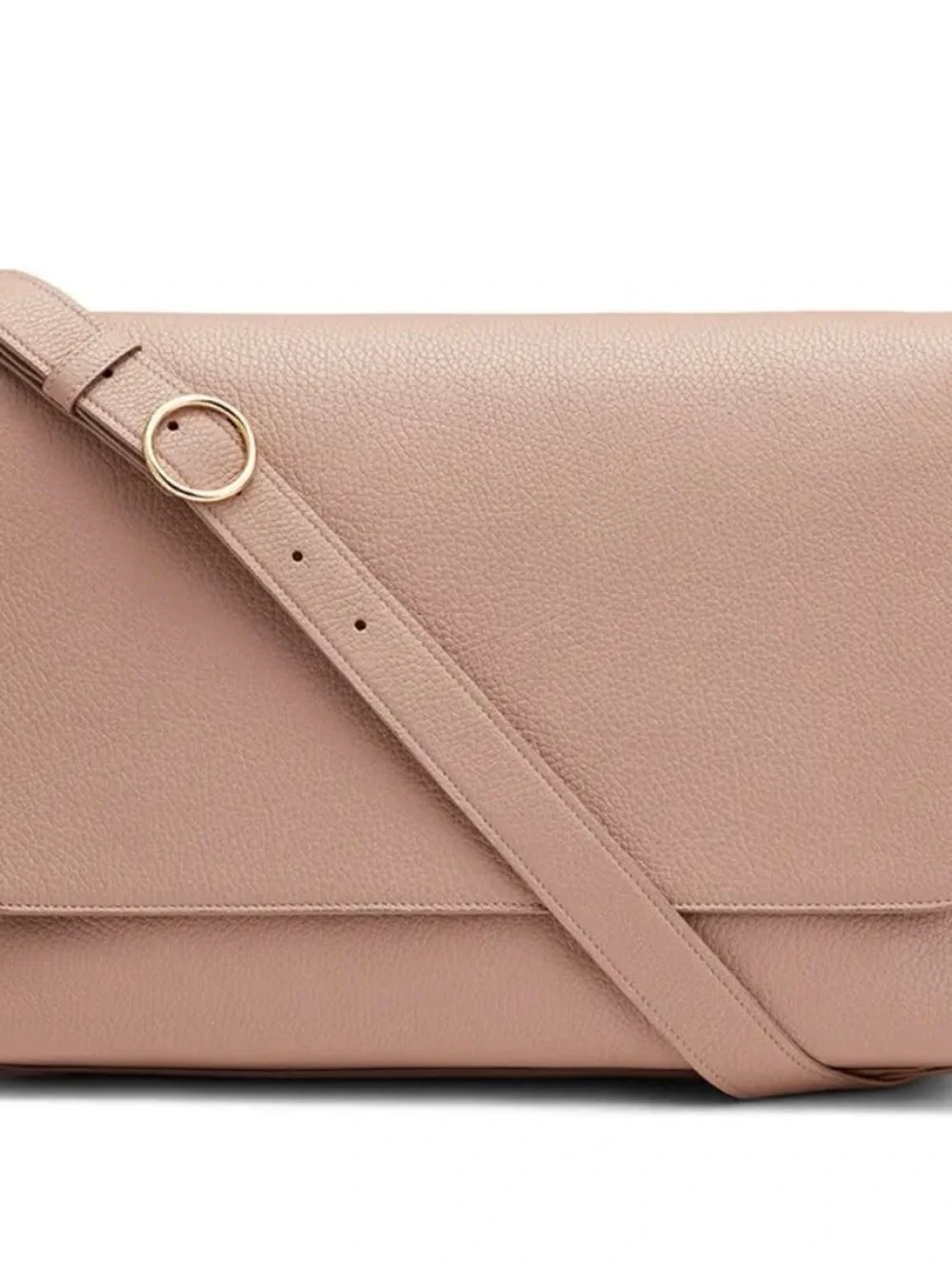 Cuyana 13” Messenger Pebbled Leather in Soft Rose